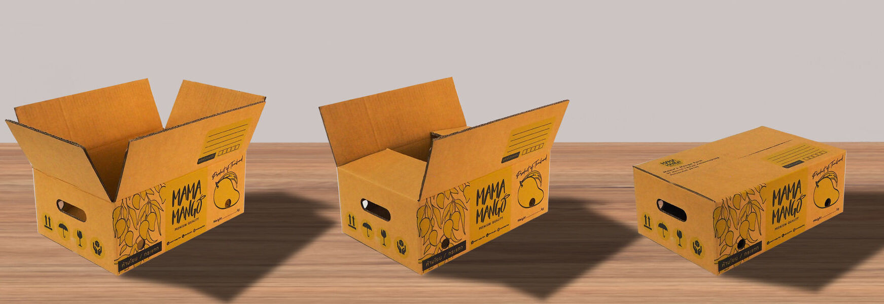 กล่องมะม่วงฝาชนเเบบมาตรฐานการขนส่ง