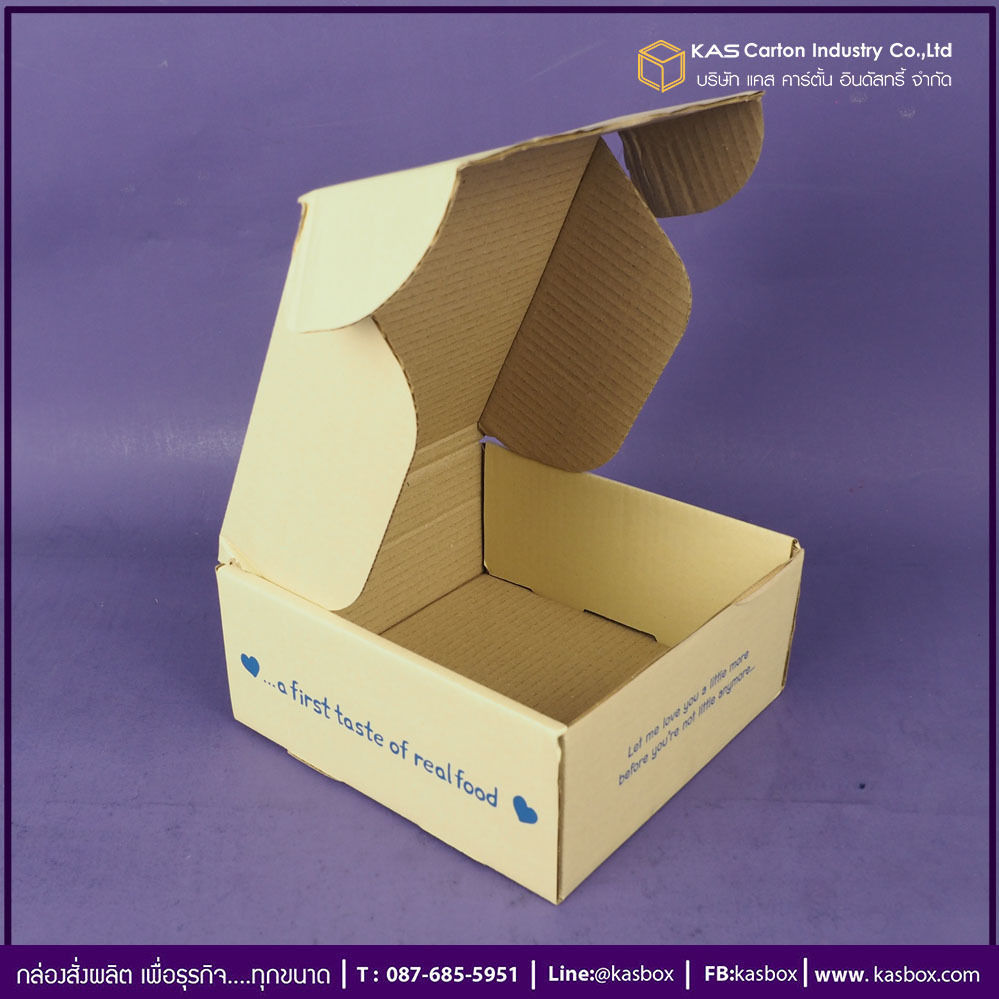 กล่องลูกฟูก สำเร็จรูป และ สั่งผลิต ตามความต้องการลูกค้า กล่องลูกฟูก SME กล่องกระดาษลูกฟูก บรรจุอาหารเสริมสำหรับเด็ก Peachy