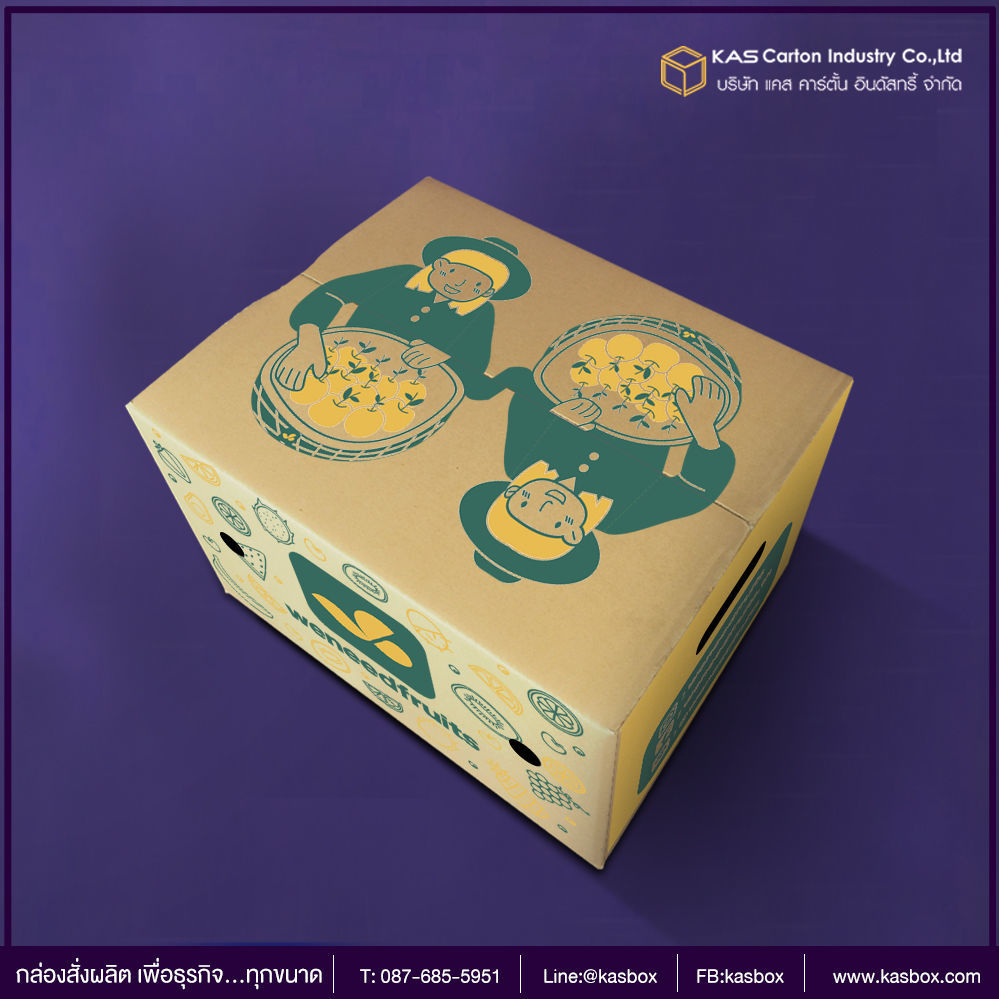 กล่องลูกฟูก สำเร็จรูป และ สั่งผลิต กล่องใส่หนังสือ กล่องบรรจุผลไม้ (ส้ม) กล่องลูกฟูก SME