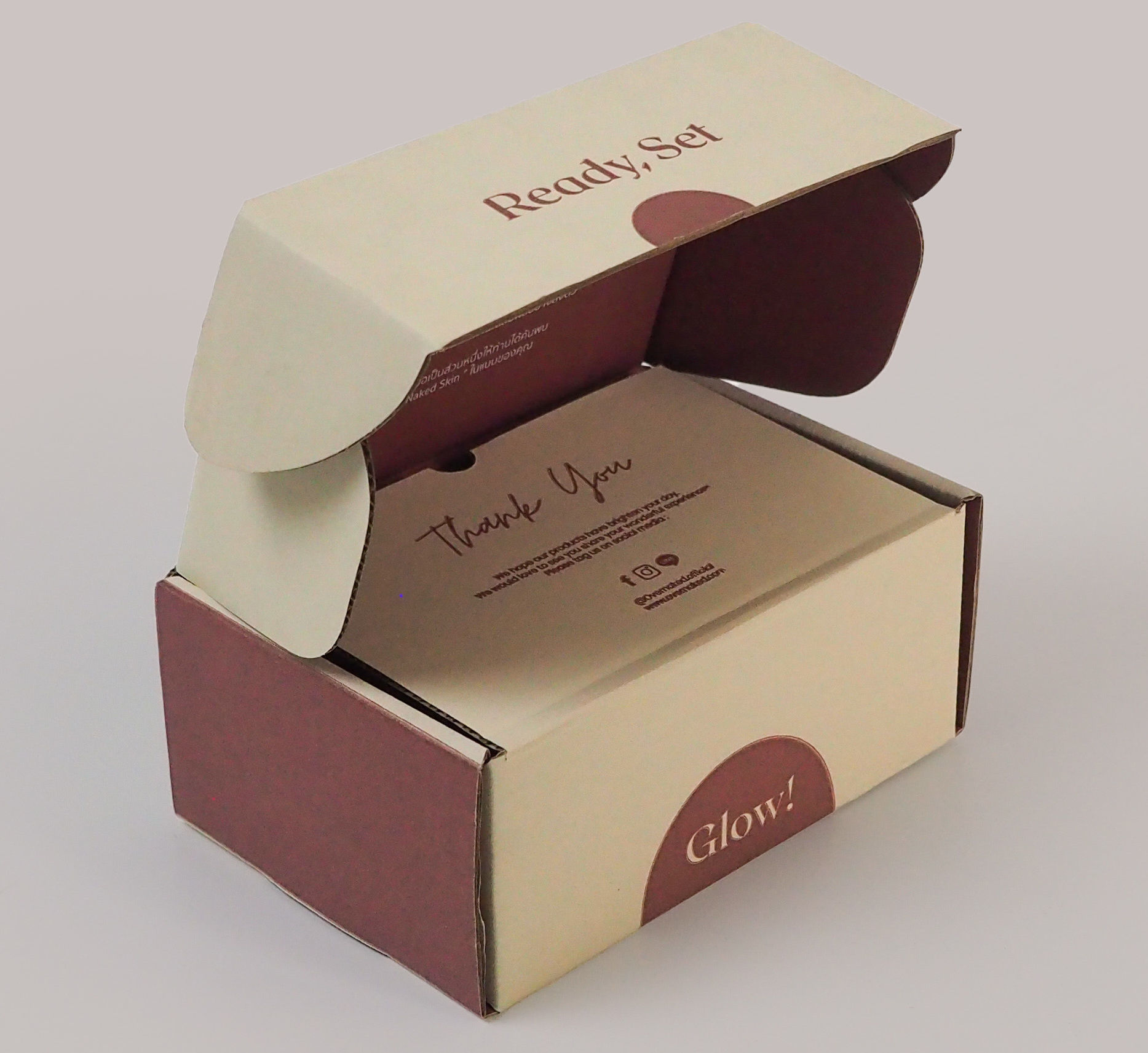 กล่องไปรษณีย์หูช้าง-มีฝาด้าใน Brand OVER NEKED,กล่องไปรษณีย์บอดี้แคร์ ออยล์บำรุงผิวกลิ่นหอม