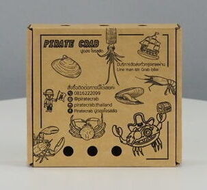 กล่องกระดาษลูกฟูกใส่อาหาร ปูดองBrand : Pirates Crab