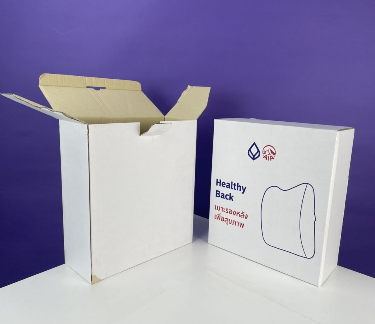 กล่องเบาะรองหลัง Healthyพื่อสุขภาพเเละเครื่องนอนชนิดต่างๆกล่องผลิตจากกระดาษลูกฟูก